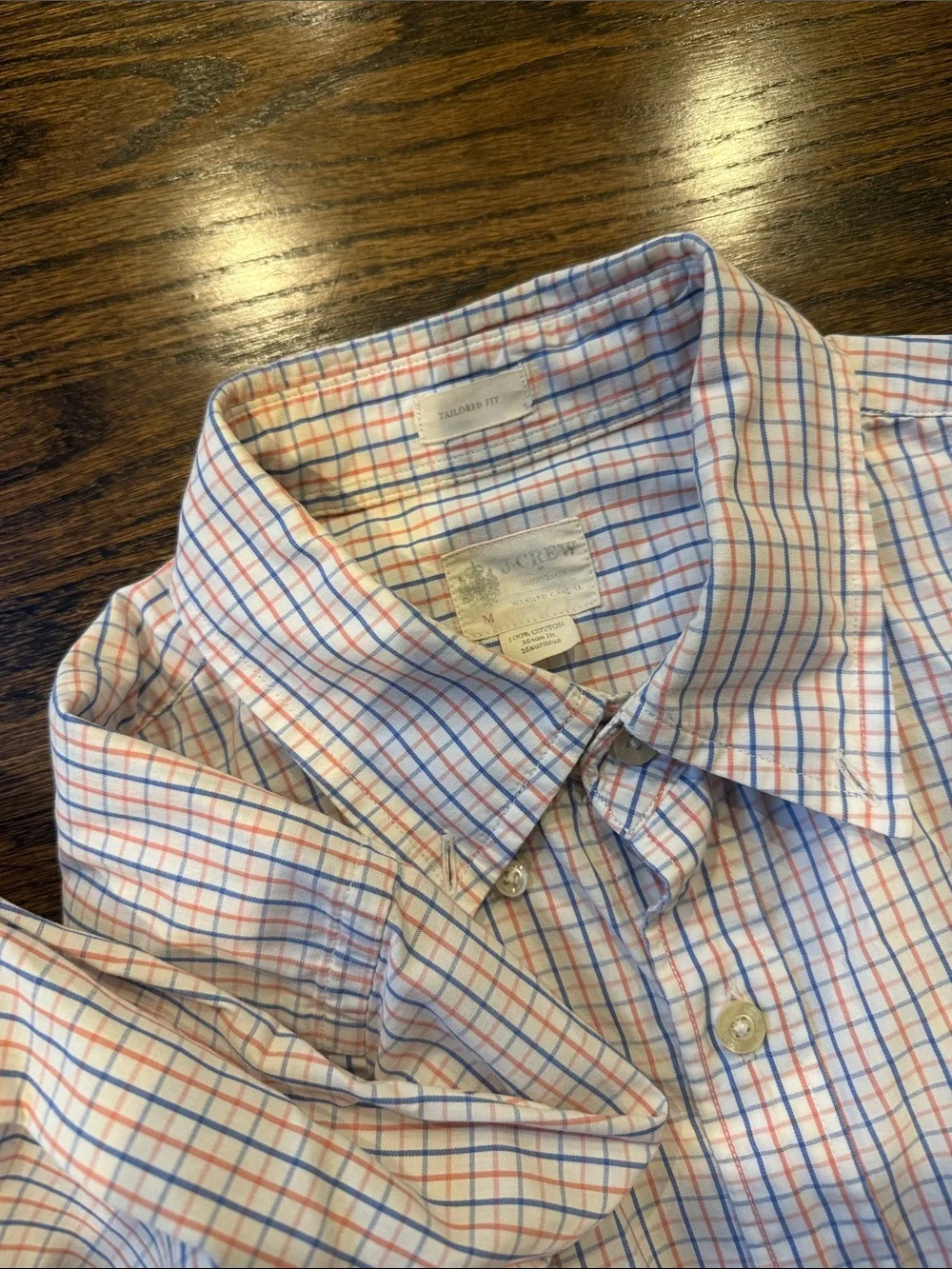Men's Long-Sleeve Button-Down Plaid Shirt - Blue/Purple j.crew medium bundle